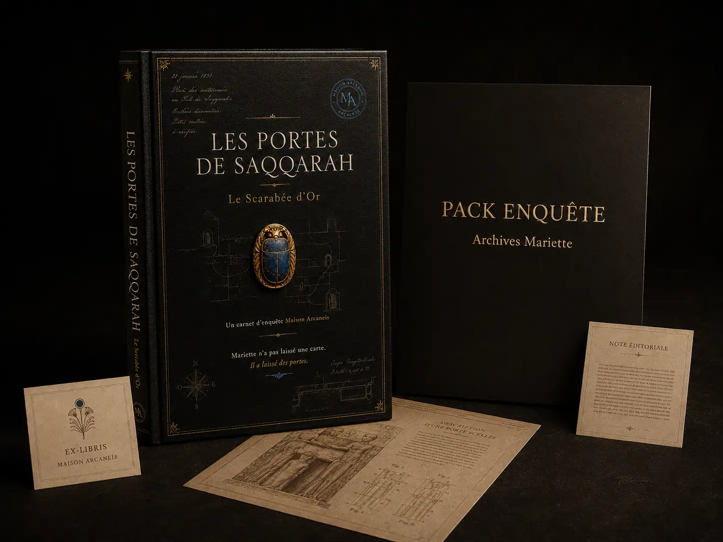 Édition Archives Le Dossier Mariette Maison Arcaneïs, édition recommandée avec carnet, PDF et dossier d’archives