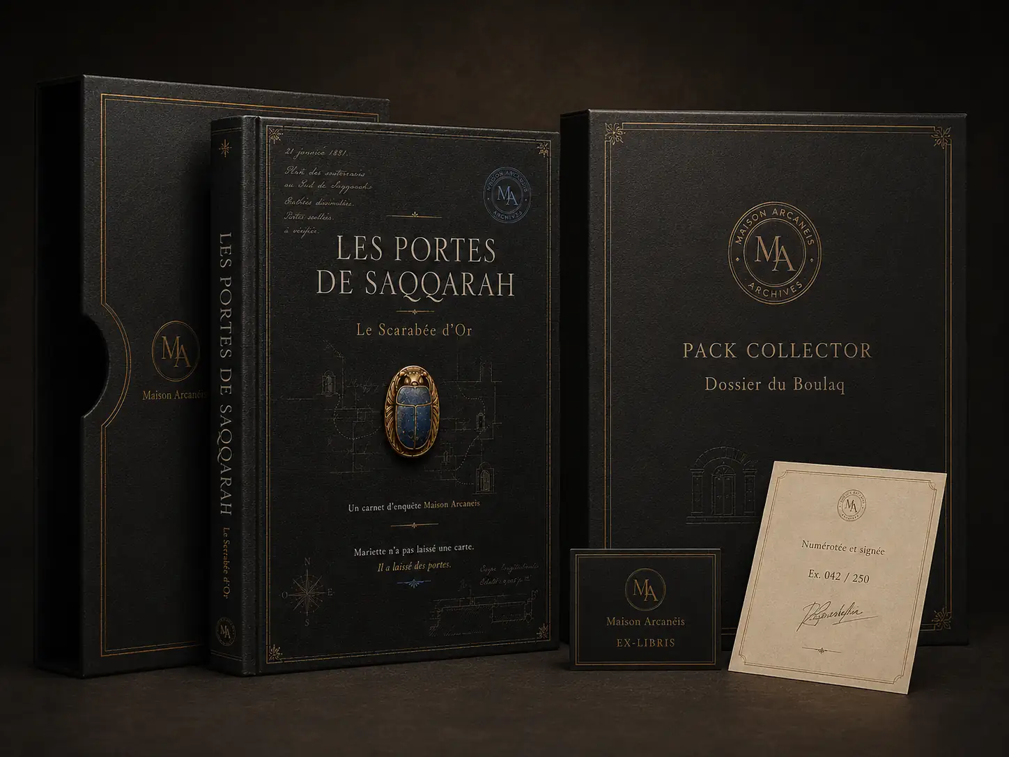 Édition Collector Le Dossier de Boulaq Maison Arcaneïs, édition numérotée et signée