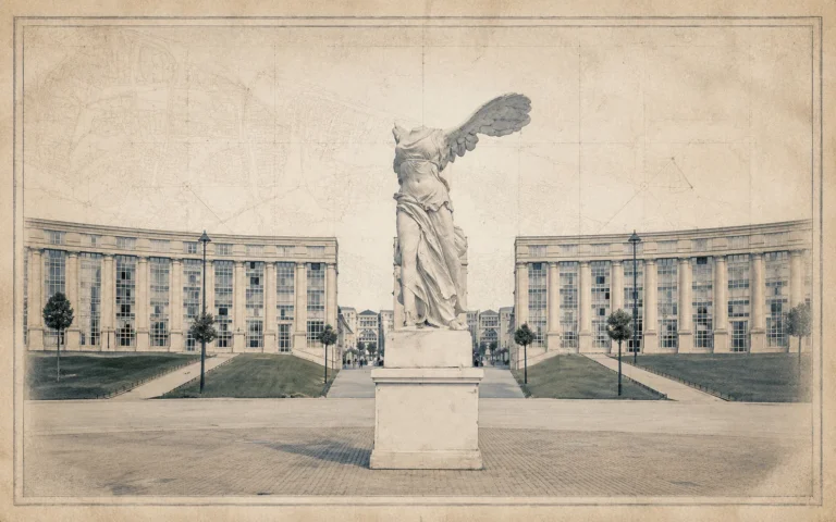 Victoire de Samothrace sur la place de l’Europe à Montpellier